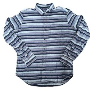 Gap Shirt Long Sleeve Button Down Blue Gray White Size Medium